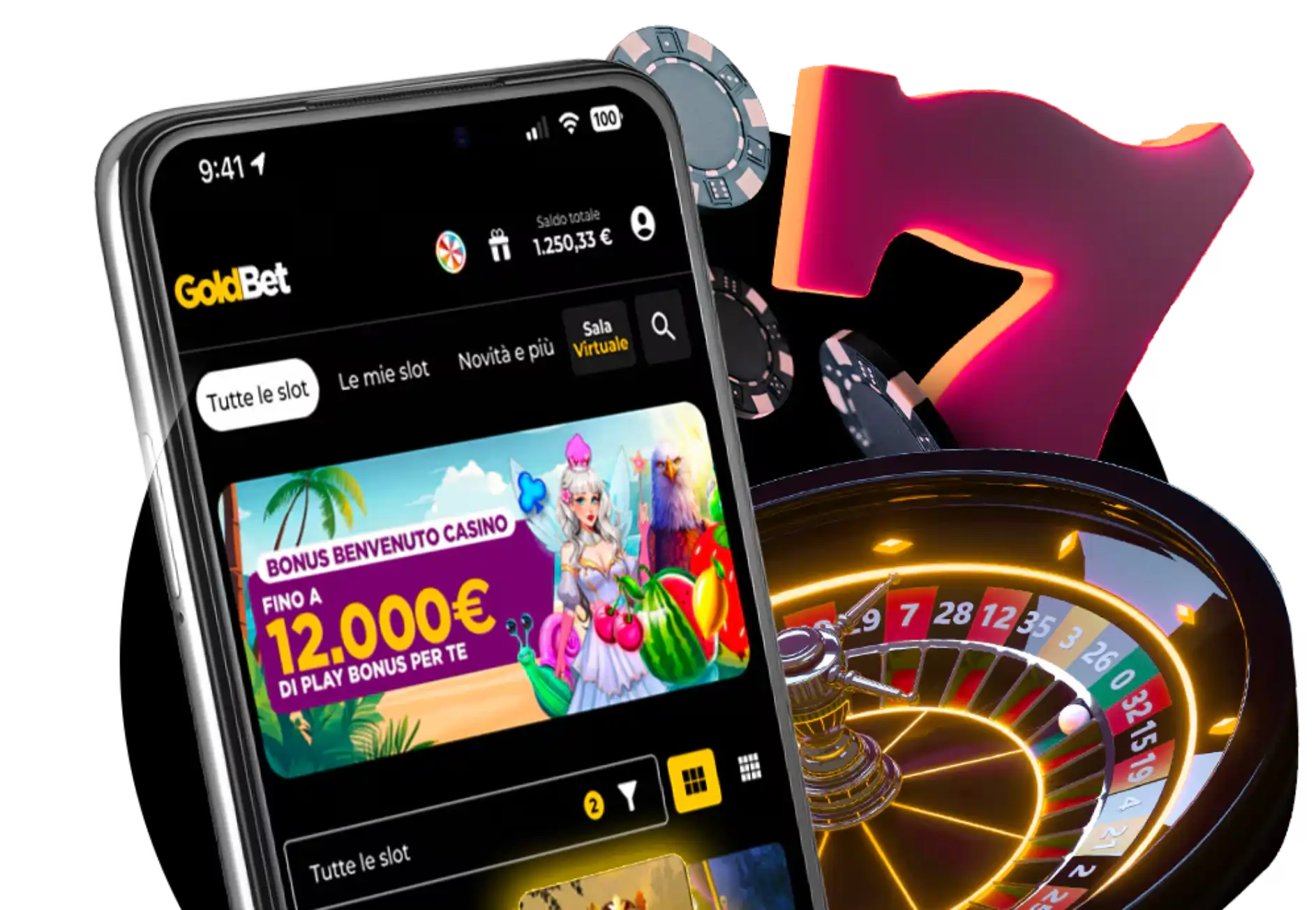 Capture d'écran de l'app Goldbet Casino